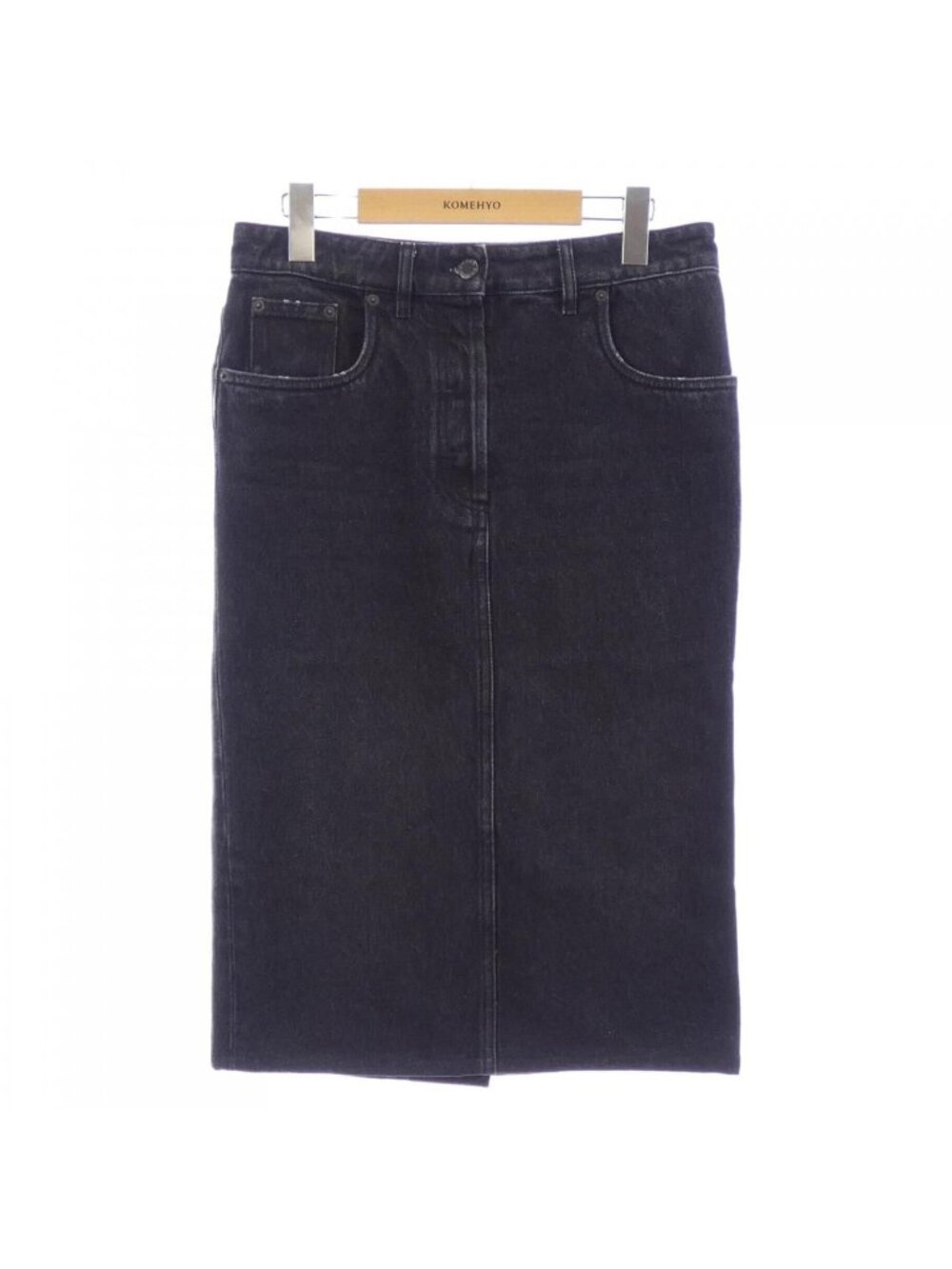 Prada Triangle Logo Denim Long Skirt